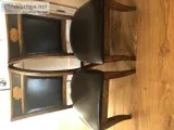 6 leathersolid wood dinning room chairs