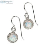 White Opal Gemstone Earrings