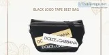Dolce and Gabbana BagsBlack Logo Tape Belt Bag