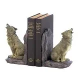 HOWLING WOLF BOOKENDS 10018439
