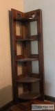 Vintage 5 tier Corner Shelf with hearts and vintage wire backing