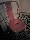 Tall Strong Light Red Metal Chair in Excellent Condition ONLY 25