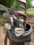 Golf clubs and case