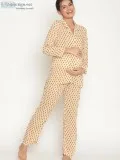 100% Cotton Button-Down Soft MaternityNursing Pajamas Sets