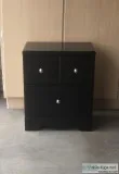 ONE BLACK WOODEN NIGHTSTAND