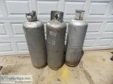 3 Metal Propane Tanks