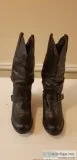 Western boots leather black 8.5m new