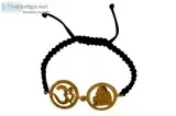 Om and Sai Bracelet In Gold
