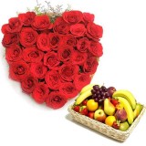SendOrder Combo Flowers with Fruits Online  FlowersCakesOnline
