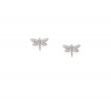 SILVER PAVÉ DRAGONFLY STUDS