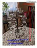 Black Scrolled metal glass tea light candle holder