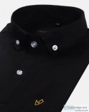 Smart black color regular fit giza cotton shirt