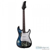 GST-E Rosewood Fingerboard Electric Guitar Blue Skulls