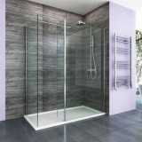 Walk In Shower Screen With Hinged Return  Elegant Showers
