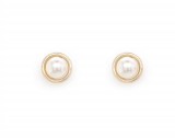 9CT YELLOW GOLD PEARL BALL STUDS