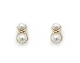 9CT YELLOW GOLD DOUBLE PEARL STUDS