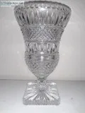Geometric Cut Crystal Pedestal Vase