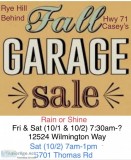 Rain or Shine Multifamily Garage Sale 101-2