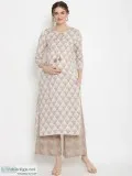 2pc. Cotton Round Tie up Maternity Suit Set
