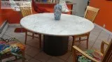 white carrara-marble table.