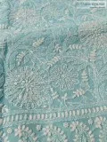 Cotton voil full suit with Pearl and sequins