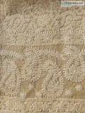 Beige cotton Kurta fabric with jaaliwork