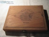 Hand Crafted Hinged Wood Cigar Box &ndashVALENCIA IMPORTED&helli