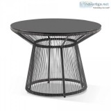 Shop Luna Outdoor Round Wicker Glass Top Table