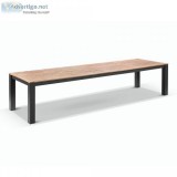 Designer Outdoor Aluminium Teak Top Dining Table