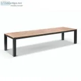 Designer Outdoor Aluminium Teak Top Dining Table