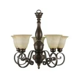 5 Light Bronze Chandelier wGlass Shades