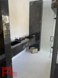 Modern Double Sink Bathroom Vanity with Black Marble Quartz