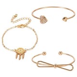 Ferosh Dream Catcher Bow Love Cuff Set - Set of 3 Cuff Bracelet 