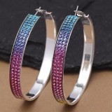 Crystal Colorful Hoop Earrings &ndash Ferosh