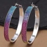 Crystal Colorful Hoop Earrings &ndash Ferosh