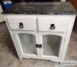 White Accent Cabinet with Granite Top