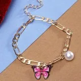 Pink Pearl Butterfly Bracelet &ndash Ferosh