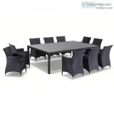 Latest Roman Outdoor Dining Set in Turkish Coffee Wicker