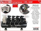 Air Compressors  Low Noise 130L-4xM 35125