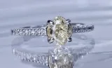 1.02CT Natural Fancy INTENSE YELLOW Oval cut Diamond engagement 
