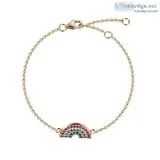 Brand New 14K Gold Vermeil Rainbowhunt Bracelet  Geat Offer.