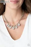HEART On Your Heels White Necklace Heart Rhinestone Paparazzi