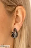 Paparazzi-Bank Night-Black Clip On Earrings