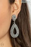 Pack In The Pizzazz - White Clip-On Earring-Paparazzi
