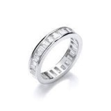 Get Sterling Silver Baguette Full Eternity Ring For Just &pound1