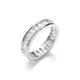 Get Sterling Silver Baguette Full Eternity Ring For Just &pound1