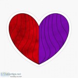 Red Split Heart Stickers