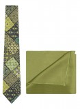Buy light green silk tie and green color pocket square set