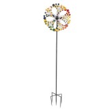 PUT SOME COLOR IN YOUR YARD Wrought Iron Windmill-Colorful Round