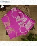 Banarasi Silk Jaal Pink Saree at Brand Mandir